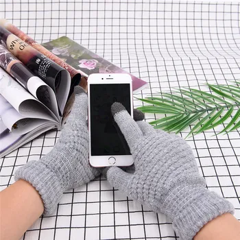 

Soft knitting Winter Gloves 1Pair Touch screen Gloves for Men Women 4 colors Warmer Smartphones For Driving Glove