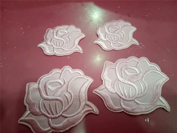 Lace Flowers Black White and Pink 3 sizes Iron on Cloth Patches - Buyers Show 12
