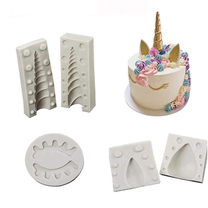 

TTLIFE Unicorn Ear Eye Set Silicone Mold Fondant Mold Cake Decorating Tools Chocolate Gumpaste Mould Baking Pastry Tools