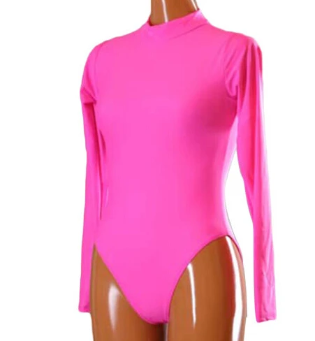 DHL сексуальный взрослый лайкра спандекс облегающий костюм Цельный купальник для акробатики 8 цветов для мероприятий Хэллоуин Вечерние - Цвет: Розовый