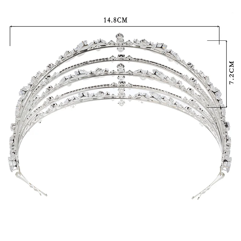 Hadiyana Роскошный Серебряный кубический цирконий свадебная тиара Корона для волос невесты аксессуары диадемы высокое качество Принцесса Корона вечерние BC4721