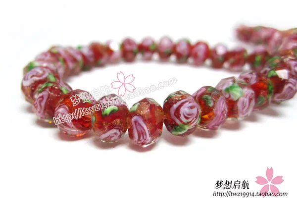 10 шт./лот) 8*6 мм граненые стеклянные бусины Rondelle Lampwork для изготовления ювелирных изделий