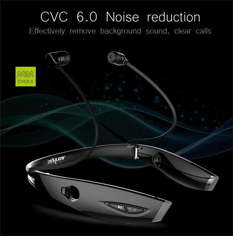 Neckband Bluetooth Sport Stereo Headset Zealots H1 HiFi Headphones With Mic For iPhoneSamsung Handfree Call (14)