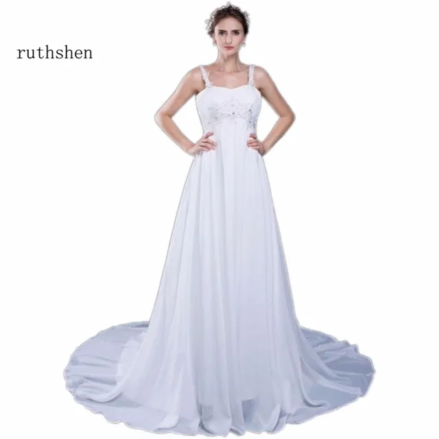 Ruthshen Cheap Plus Size Maternity Wedding Dresses 2018 Spaghetti