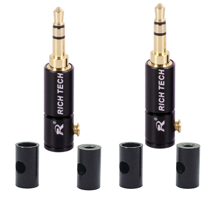 3 Poles 3.5mm Stereo Connector with Screw Lock Gold Plated Jack 3.5mm Stereo Male Plug Wire Connector Headphone Jack (3)