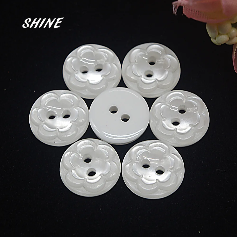 

SHINE 200PCs Resin Sewing Buttons Scrapbooking Round Flower Two Holes 12.5mm Dia. Costura Botones decorate bottoni botoes