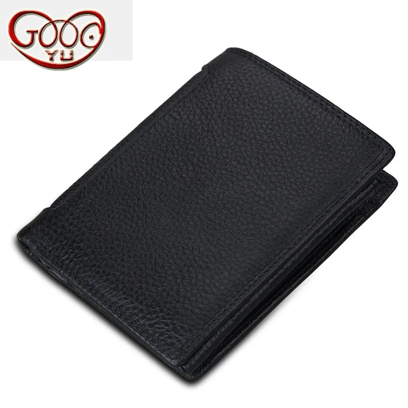 

Korean version of the men's anti-theft leather multi-card holder multi-functional vertical paragraph covered short wallet