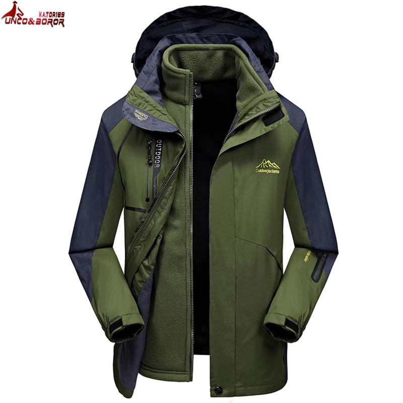 Жутко и boror Плюс Размер 6xl 7XL 8XL Двойка зимняя куртка мужчины Женщины ветрозащитный