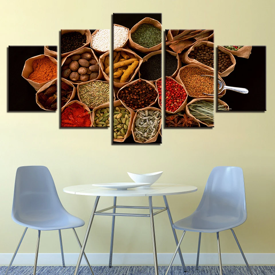 Canvas Paintings Home Decor Framework 5 Pieces Sri Lankan Spices