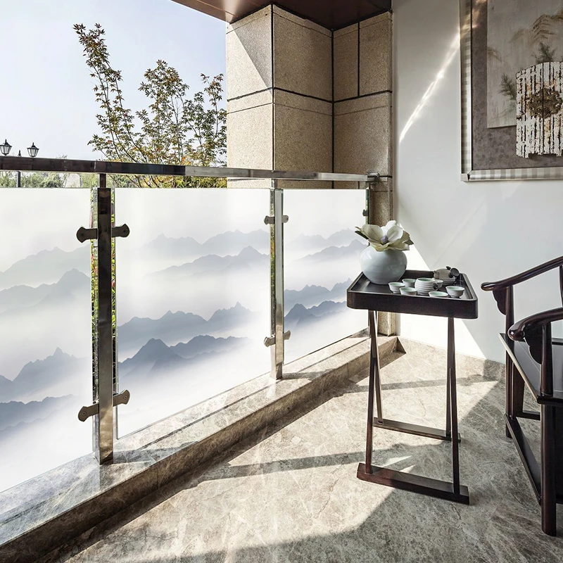 Static frosted glass stickers translucent opaque decorative balcony