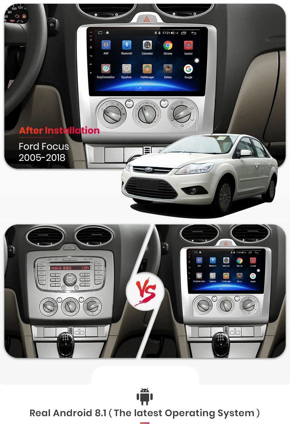 Perfect AWESAFE 2 Din Eight-Core CarPlay DSP Android 8.1 4+64GB Car Radio Cassette Player For Ford Focus 2 3 Mk2/Mk3 2006 hatchback DVD 4 Perfect AWESAFE 2 Din Eight-Core CarPlay DSP Android 8.1 4+64GB Car Radio Cassette Player For Ford Focus 2 3 Mk2/Mk3 2006 hatchback DVD 4