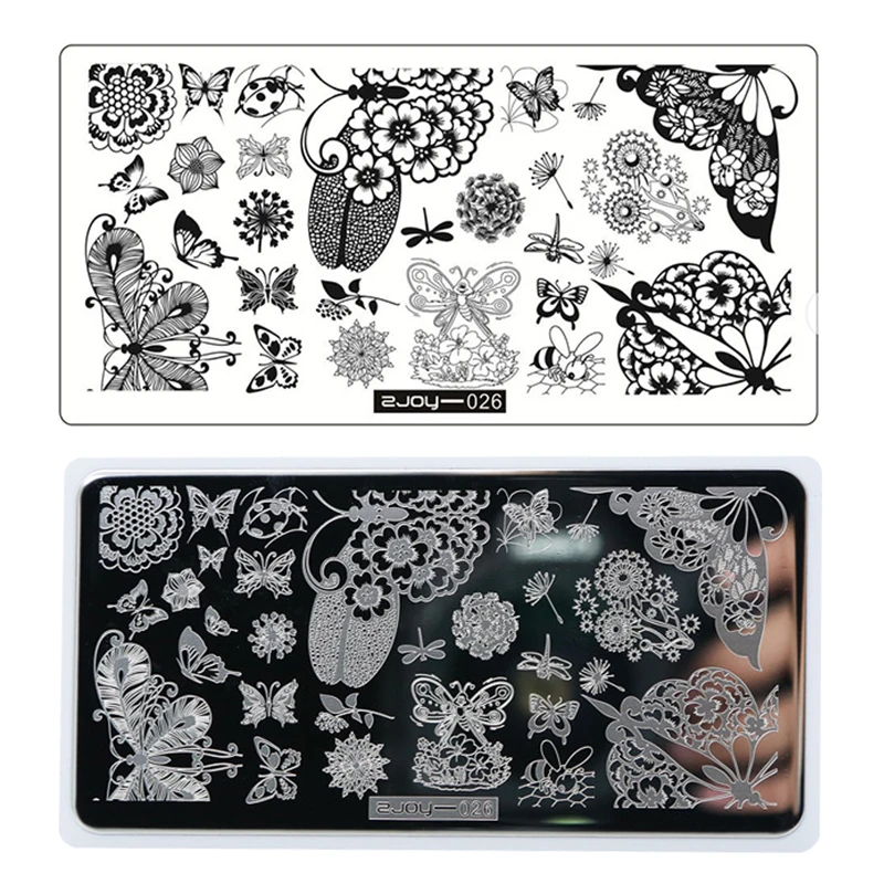 

Premium Nail Stamping Plates ZJOY26 Nail Art Template Printing Tool Stamp Image Transfer Nail Dragonfly Beetle Stamping DIY