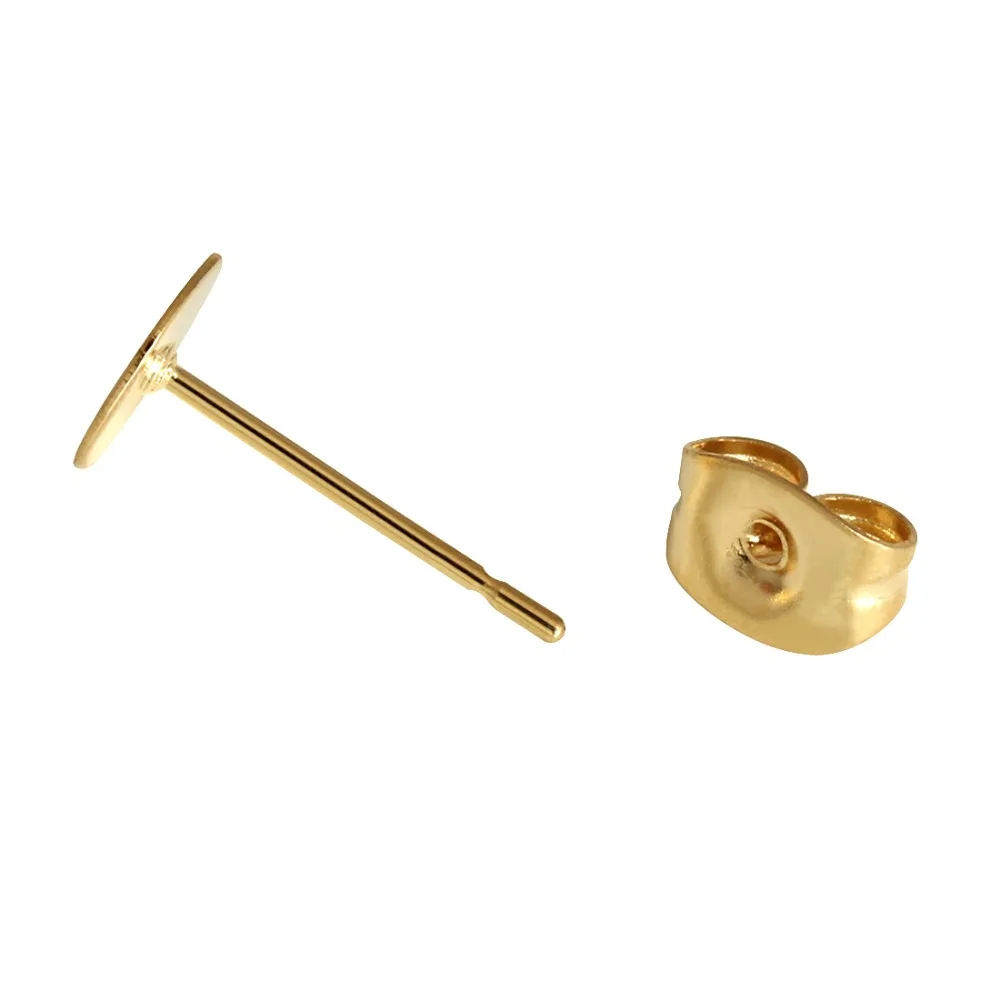 Бусины Sauvoo из нержавеющей стали золотого цвета без рисунка 3 мм 4 5 6 8 F5355|stud earring