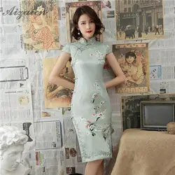 De encaje Cheongsam Chinoise de Long Qi Pao mujeres chino традиционное vestido estilo Восточное vestido винтажное китайское Qipao