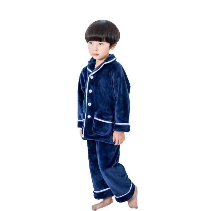 Зимняя супер теплая Пижама, нижнее белье для детей, фланель для мальчиков и девочек, домашняя одежда для сна, пижамы для детей, 2 шт./компл