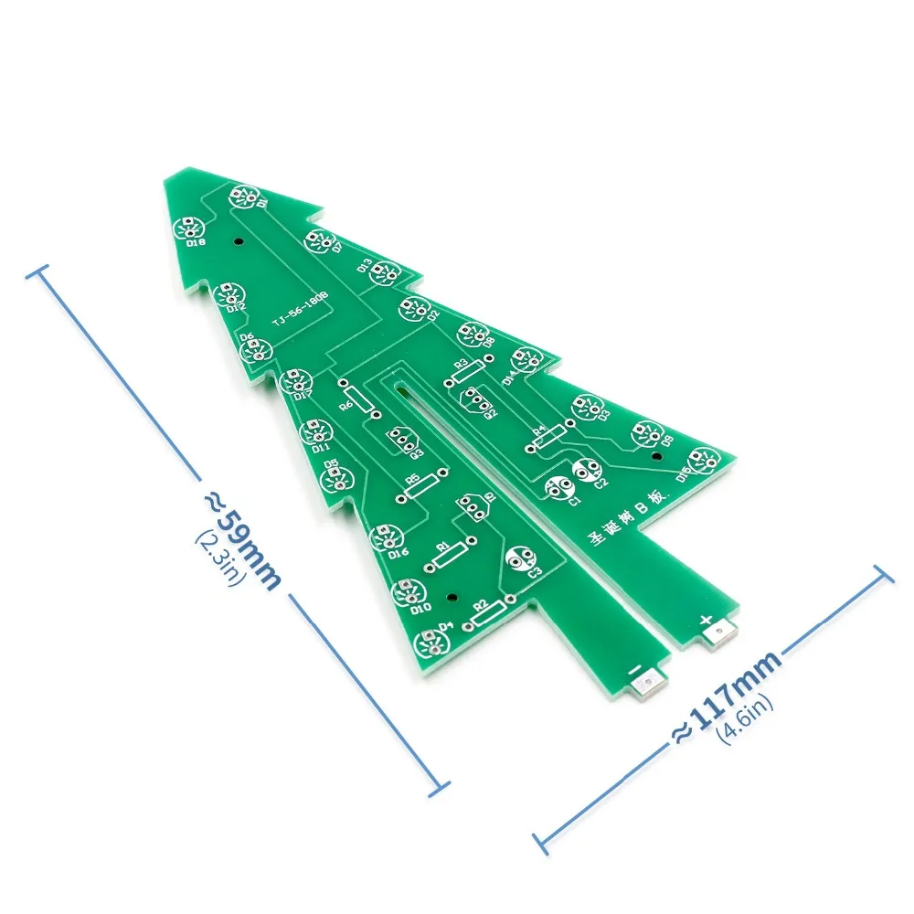 Трехмерный 3D Рождественская елка светодиодный DIY комплект красный/зеленый/желтый светодиодный флэш-схема Комплект Электронный набор для развлечения