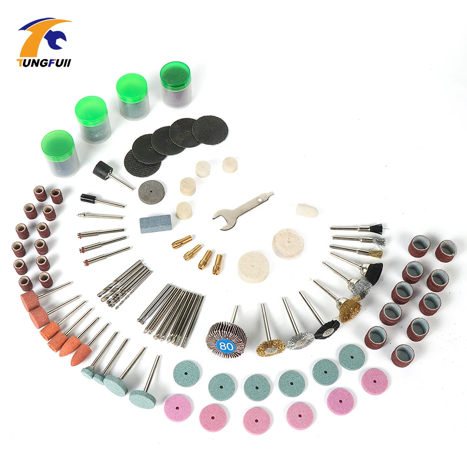 Tungfull 161Pcs Dremel Style Accessories Abrasive Tools Wood Metal