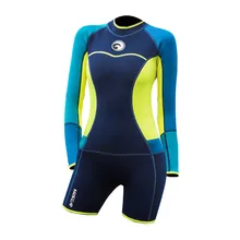 Водонепроницаемый эластичный Женский Цельный купальник с защитой от УФ-лучей, гидрокостюм с длинным рукавом, купальный костюм для дайвинга 1,5 мм