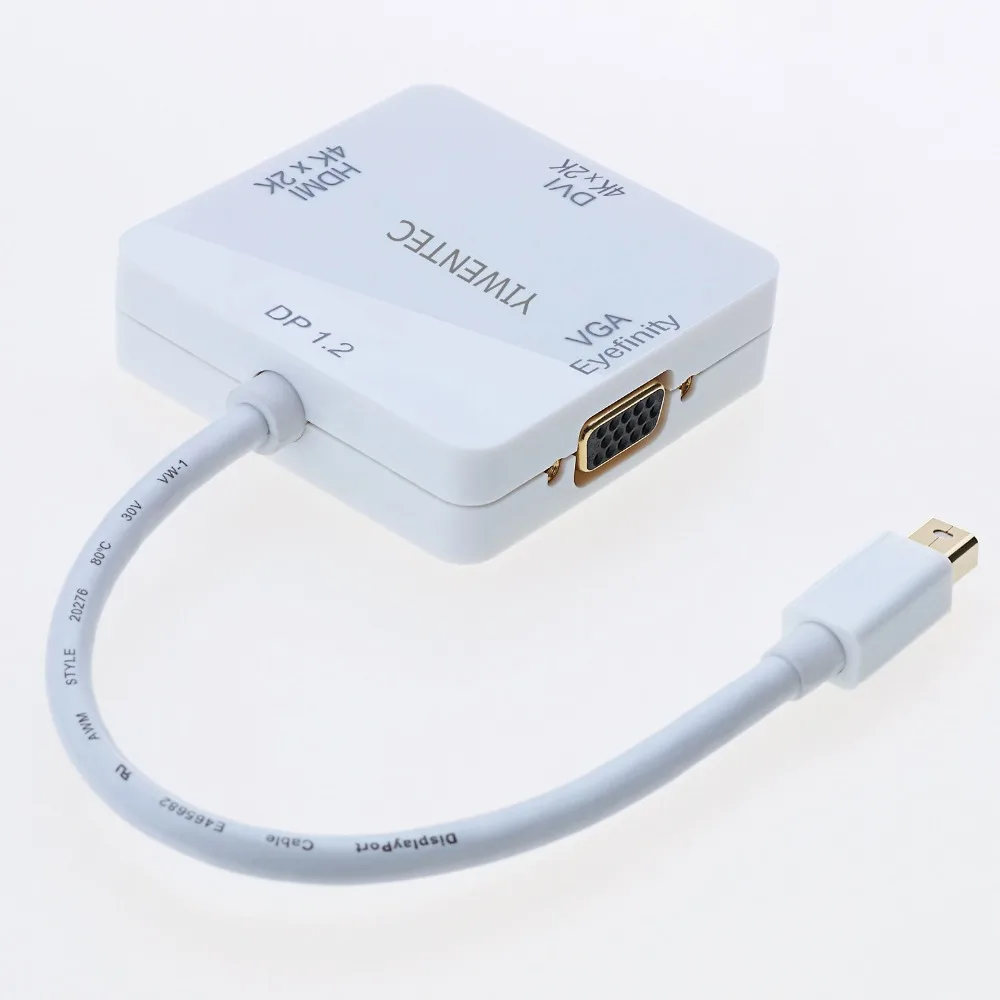 Док станция Thunderbolt 2 mini display port для vga hdmi 4K dvi 3 в 1 многопортовый адаптер кабель