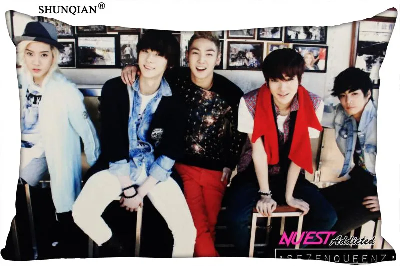 

Korean Pop NU'EST Rectangle Pillowcase Zipper Wedding Custom Pillow Case 40X60cm,50X75cm(two sides)Pillow Cover