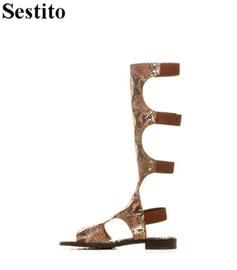 

New European Fashion Snake Pattern Black Peep Toe Casual Sandals Low Square Heel Women Sandals Buckle Strap Summer Women's Shoes