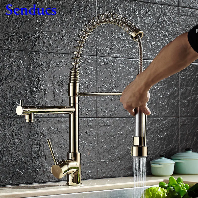 Free Shipping Top Quality Three Way Kitchen Faucet With Polished