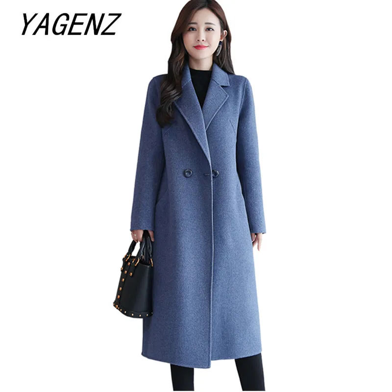 2019 Winter New Double sided cashmere Coat Women Elegant Slim long ...