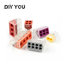 30/50/100pc diy você PCT-102/103d/104d/104/106/108 universal compacto fio fiação conector condutor bloco terminal com alavanca