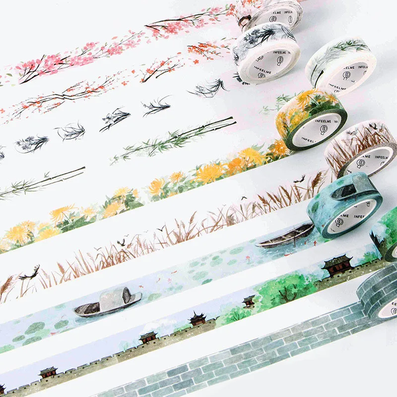 Cute Flower Washi Tape Kawaii Vintage Retro Decorativ Adhesive Tape DIY Masking Tape For Scrapbooking Photo Album Home Decor