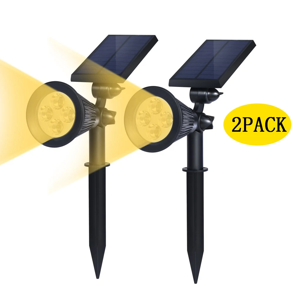 T SUNRISE 2 PACK Solar Powered Garden Spotlight Christmas Light Outdoor