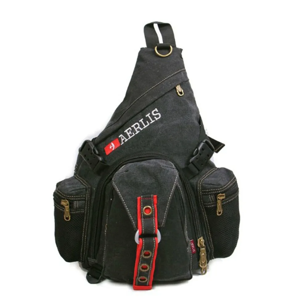 Men's Canvas High Capacity Travel Motorcycle Back pack Cross Body