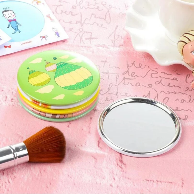 24pcs/lot Cute Small Round Metal Cosmetic Poket Mirror Makeup Accessories Beauty Tools Portable for Mirrors Bag|Зеркала для макияжа|