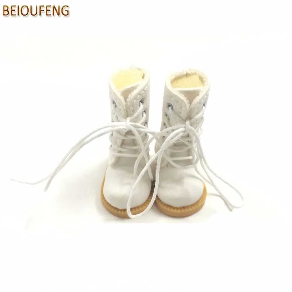 BEIOUFENG BJD دمية أحذية عالية الأحذية للدمى ، 3.8 سنتيمتر رياضة للدمى الاكسسوارات ، السببية حذاء قماش ل بليث دمية لعبة 6 زوج