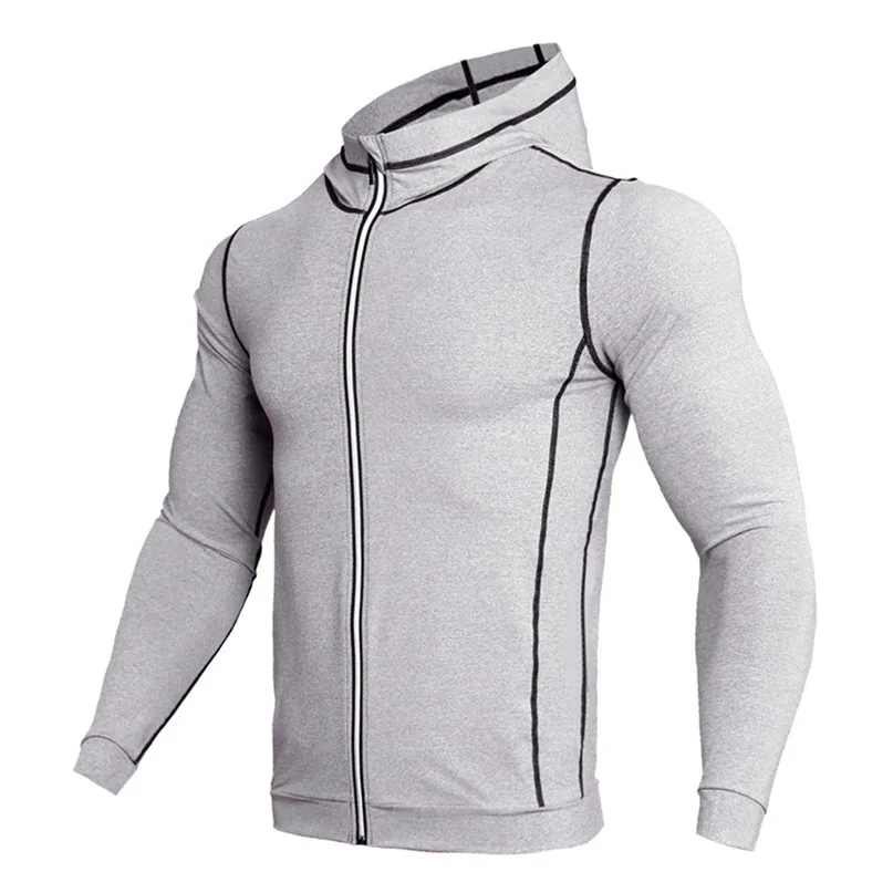 Men\`s quick-drying jacket tight breathable warm jacket autumn winter running clothes fitness clothing long-sleeved Sweatshirt #2 (25)