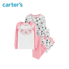 Carter’s 4-Piece Sheep Snug Fit Cotton Pajamas Autumn winter cute sheep sleepwear pajamas set for girls clothes 24923012