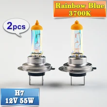 Flytop 2 xrainbow(литий-ионный) синий H7 галогенные лампы 12V55W 3700K золото желтый светильник 1700Lm автомобилей головной светильник кварцевые Стекло автомобильной Противотуманные огни