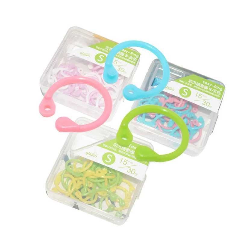 

3 Boxes/90 pcs Plastic Circle Ring Creative Multi-Function Loose-Leaf Binder Ring Album Book Binder Hoops Office Binding Rings
