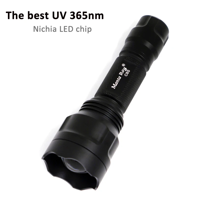 Черная светодиодная вспышка C8s с УФ лучом 365 нм nichia 365UV лампа отражателем