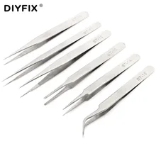 DIYFIX 6 in 1 Precision font b Electronic b font Tweezers Set Stainless Steel Anti static