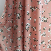 Элегантный цветочный жоржет материал розовый шифон платье ткань