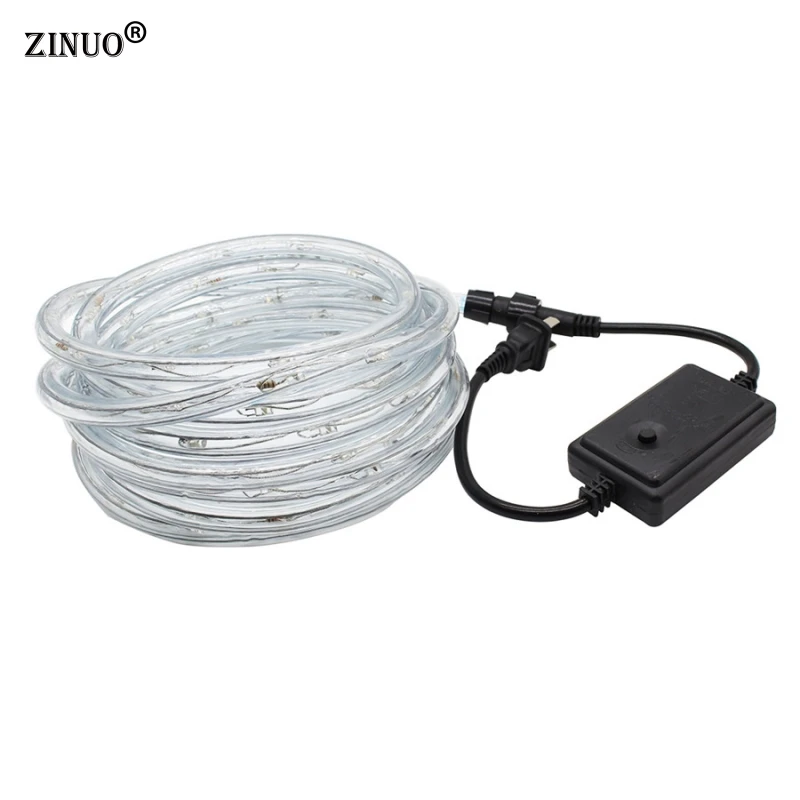 

220V LED Strip Light RGB Waterproof 20Leds/M With Plug 8 Mode Multicolor Copper Rainbow Tube LED Fairy Garden Light Outdoor