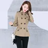 Gabardina informal de algodón para mujer, abrigo de mezclas, Tops cortos de color caqui y negro, moda de otoño y primavera 2022 ► Foto 1/6