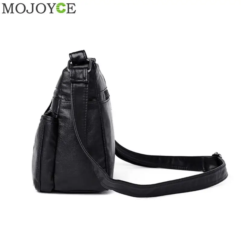 New Fashion Women Crossbody Bag Black Soft Washed Leather Shoulder Bag Patchwork Messenger bags for women 2019 New Fashion Women Crossbody Bag Black Soft Washed Leather Shoulder Bag Patchwork Messenger bags for women 2019