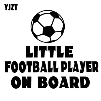 

YJZT 15CM*12.5CM LITTLE FOOTBALL PLAYER BABY ON BOARD Ball Car Decal Vinyl Sticker Black/Silver C10-00709