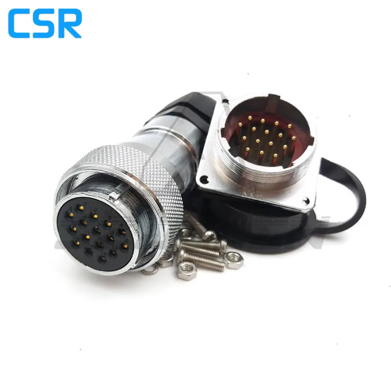 Conector fêmea masculino impermeável de 16 pinos
