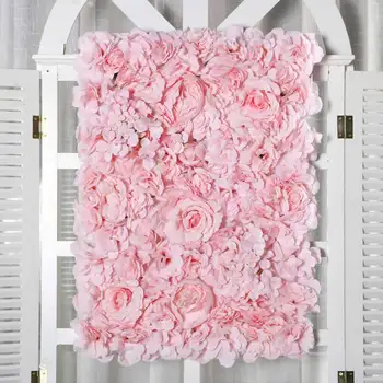 

40*60cm Luxury Silk Peony Hydrangea Artificial Flowers Wall Panel Grass Base DIY Backdrop Wedding Decoration Flower Wall Art