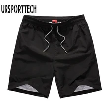 Летние пляжные шорты, мужские водонепроницаемые быстросохнущие одноцветные пляжные шорты, мужские свободные шорты с карманом, мужские шорты размера плюс 4XL