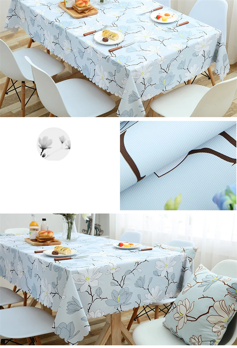   Pastoral Plaid Rectangular Waterproof Tablecloth Fabric Pvc Tea Table Cloth Waterproof Oilproof For Table Cover Plastic For Home