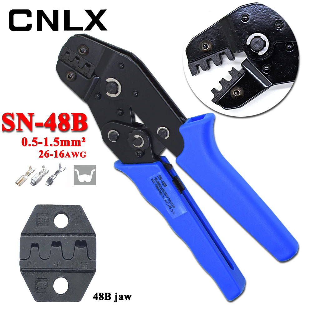 Blue SN-48B MINI EUROP STYLE Crimping Tool Crimping Plier 0.5-1.5mm2 Multi Tools
