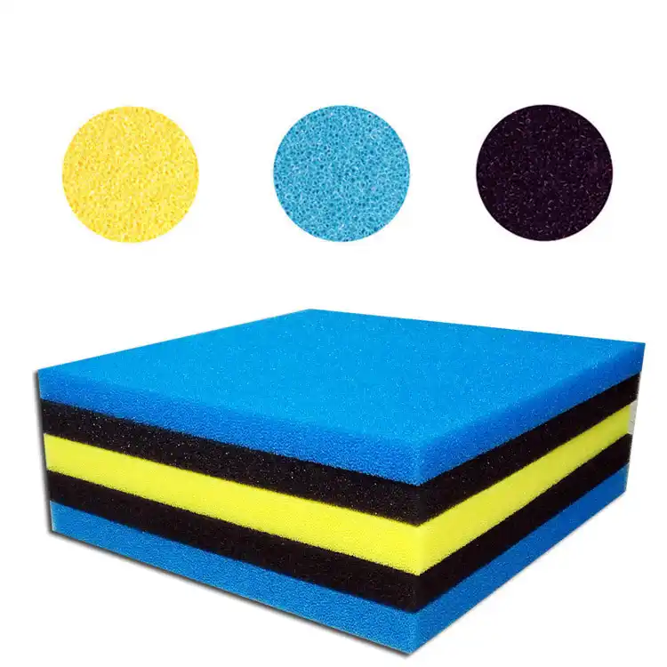 50x50x4 Cm Hitam Biru Biokimia Kapas Filter Busa Spons Aquarium